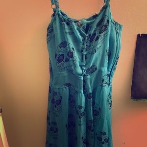 Blue skulls dress
